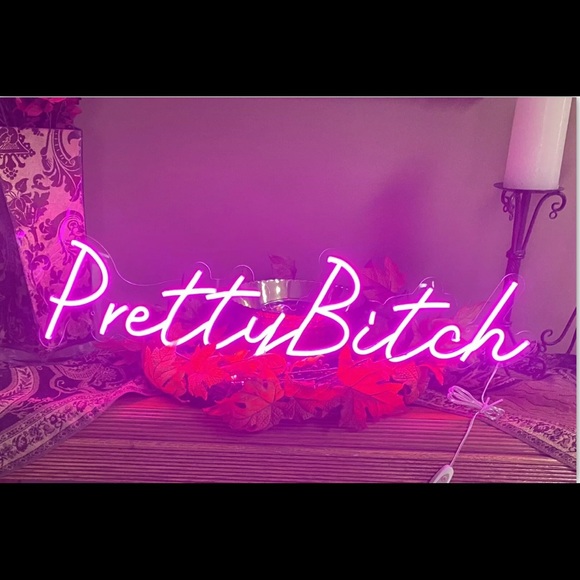 Brand New LED NEON PINK CUSTOM SIGN “Pretty Btch” 7x4x4in - Picture 4 of 10